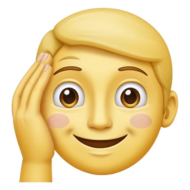 A yellow face smiling awkwardly while embarrassed, scratching its temple with one hand, and looking to the side sticker
