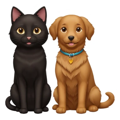 black cat and brown retriever sticker