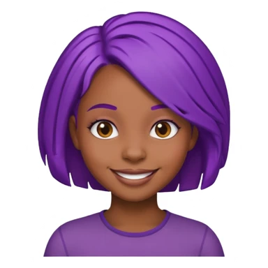 nerd emoji but it’s a black girl with purple hair sticker