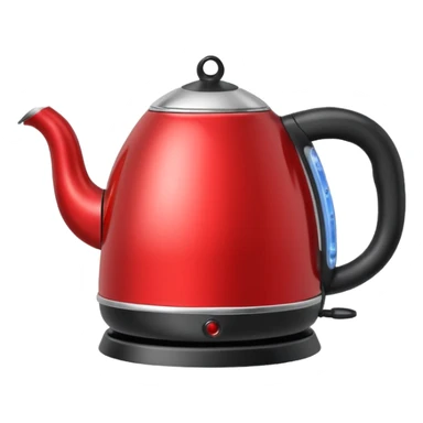 red electro kettle with steam going out of nose sticker