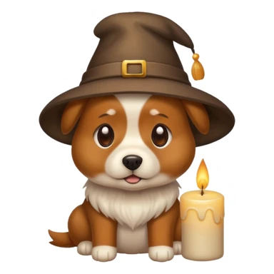 Dog wearing a hat that says big ass luxuries with a candle next to him sticker