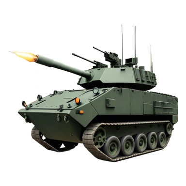 Stryker M1126 (2020) – Cinematic-realistic Stryker M1126 armored personnel carrier, its dark grey-green hull speeding down a war-torn street. The eight large wheels grip the cracked pavement as infantry hunker inside, the turret-mounted .50 cal machine gun scanning rooftops for threats under the eerie glow of distant fires. this tank has wheels and NOT TRACKS sticker