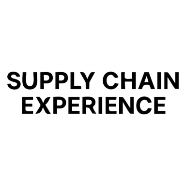 Minimalistic icon for 'Supply Chain Experience' featuring a logistics symbol, designed in a solid black filled style, with a hexagonal layout and a central hub. sticker