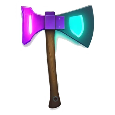pick axe with glowing neon elements sticker