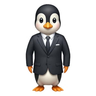 pixelated penguin office worker sticker