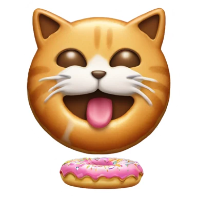 Cat eating donut  sticker
