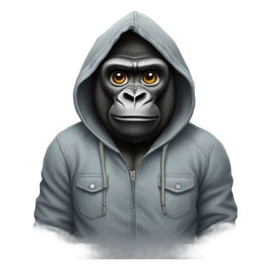 Gorilla wearing a hoodie sticker