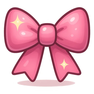 pink bow emoji, cute and shiny, with a gradient effect sticker