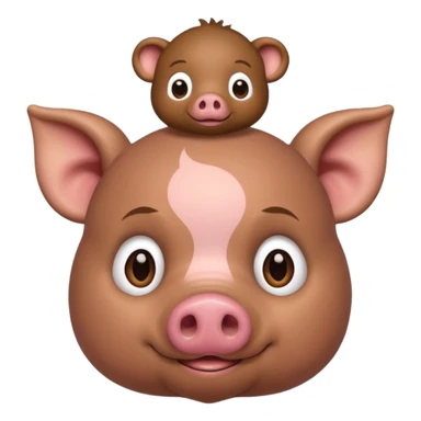 El cerdito de Moana con un monito en su cabeza sticker