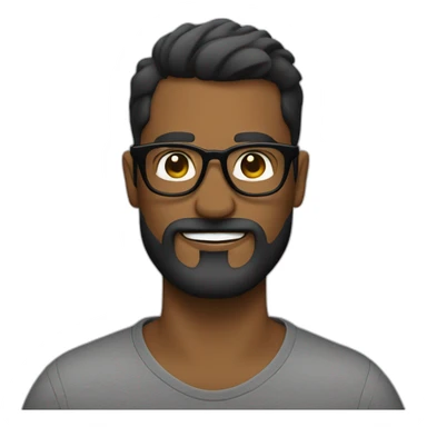 hombre con barba negra y lentes de sol negros sticker