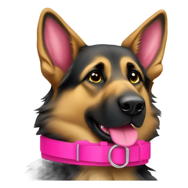 German shepherd with hot pink dog collar sticker