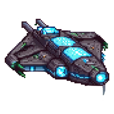 space cruiser, with glowing thrusters sticker