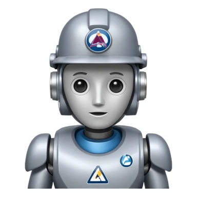 Engineer robot with colorado avalanche hat sticker