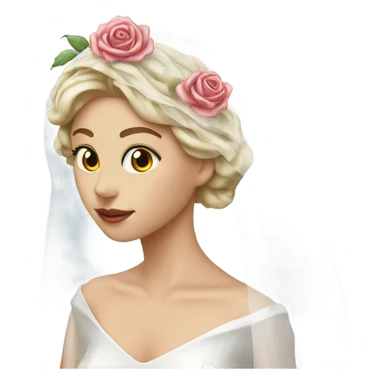  bridal veil draped over a rose. sticker