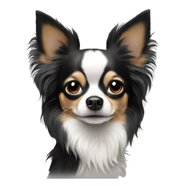 Black and white long haired chihuahua sticker
