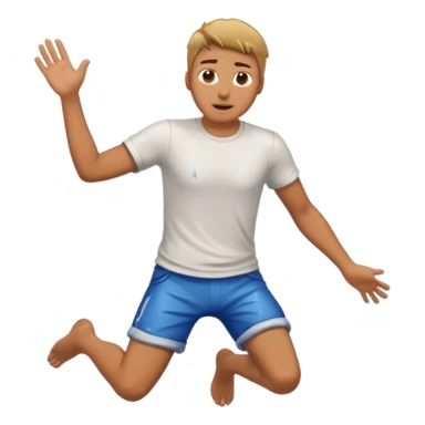 A man who falling down in river sticker