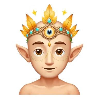 Fairy man celebrating life with third eye sticker