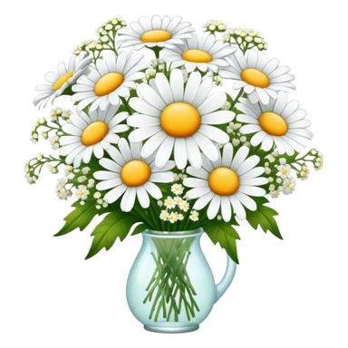 daisy and babies breath bouquet  sticker
