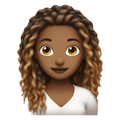 Pretty girl with brown ombré locs sticker