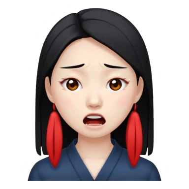 Asian Women in agony sticker