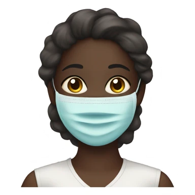 Dark skinned Girl wearing a facial mask sticker