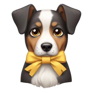 Dog wearing bows sticker