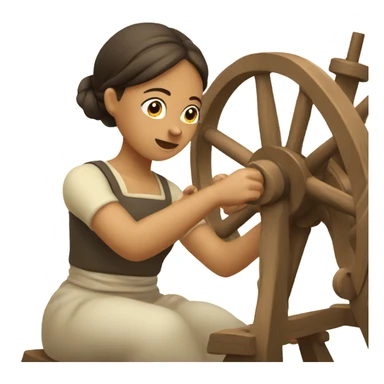 A girl using a spinning wheel emoji sticker