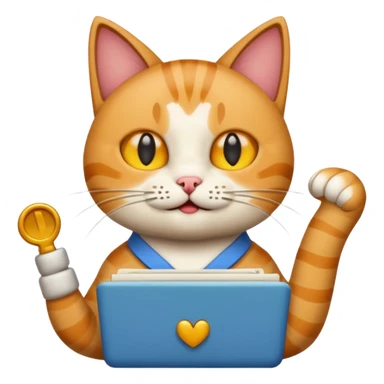 A Cat saying task is complete. sticker