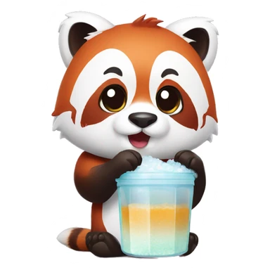 Red panda has salt shaker in his hand sticker