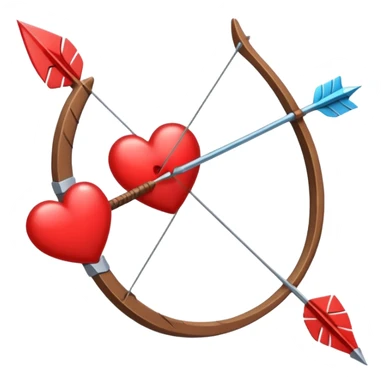 bow and arrow with red heart in the middle sticker