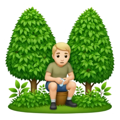 Guy peeing into bushes sticker