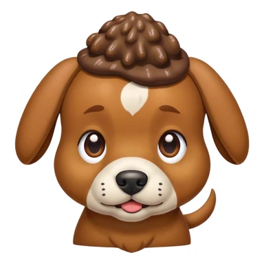 dog wearing poop on head  sticker