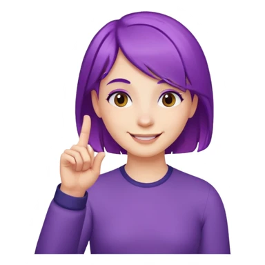 Main violette avec l’Index lever  sticker