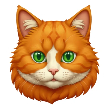 orange cat missing one an eye and with one green eye, with an orange patch of fur near his nose sticker