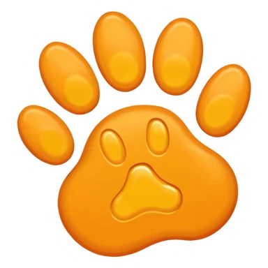 a very light pale pastel yellow-orange pawprint sticker