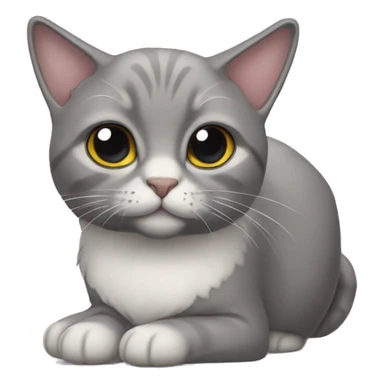 lop-eared gray cat sticker