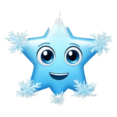 ice frozen star with snow sticker