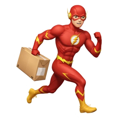 The flash running with package sticker