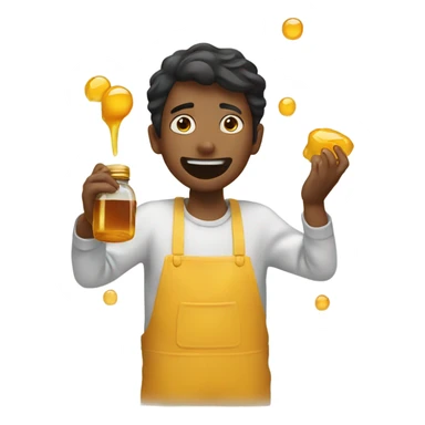 person throwing up honey sticker