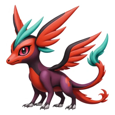 Meloetta-Yveltal-Nargacuga-Noivern-Pokémon-Fakémon-creature sticker