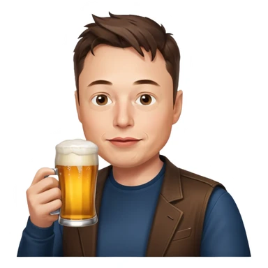 Elon Musk drinking a beer sticker