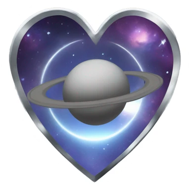 platinum heart shape saturn sticker