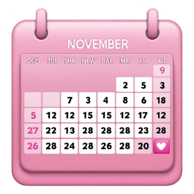 pink calendar of november 2025 sticker