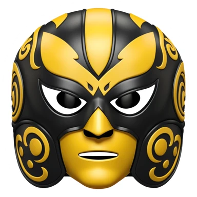 black and yellow luchador mask sticker