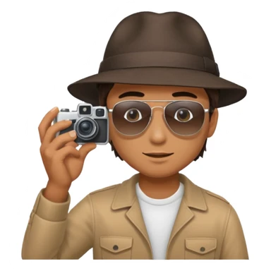 man facing away holding a camera sticker