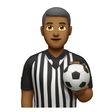 a referee with a soccer ball and whistle sticker