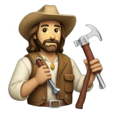 cowboy jesus with a pipewrench sticker