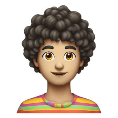 Brunette boy in clown wig  sticker
