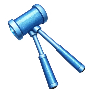 blue hammer with sparkles, cartoonish sticker