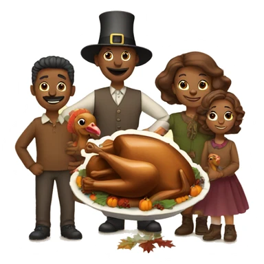 Turkey thanksgiving family sticker